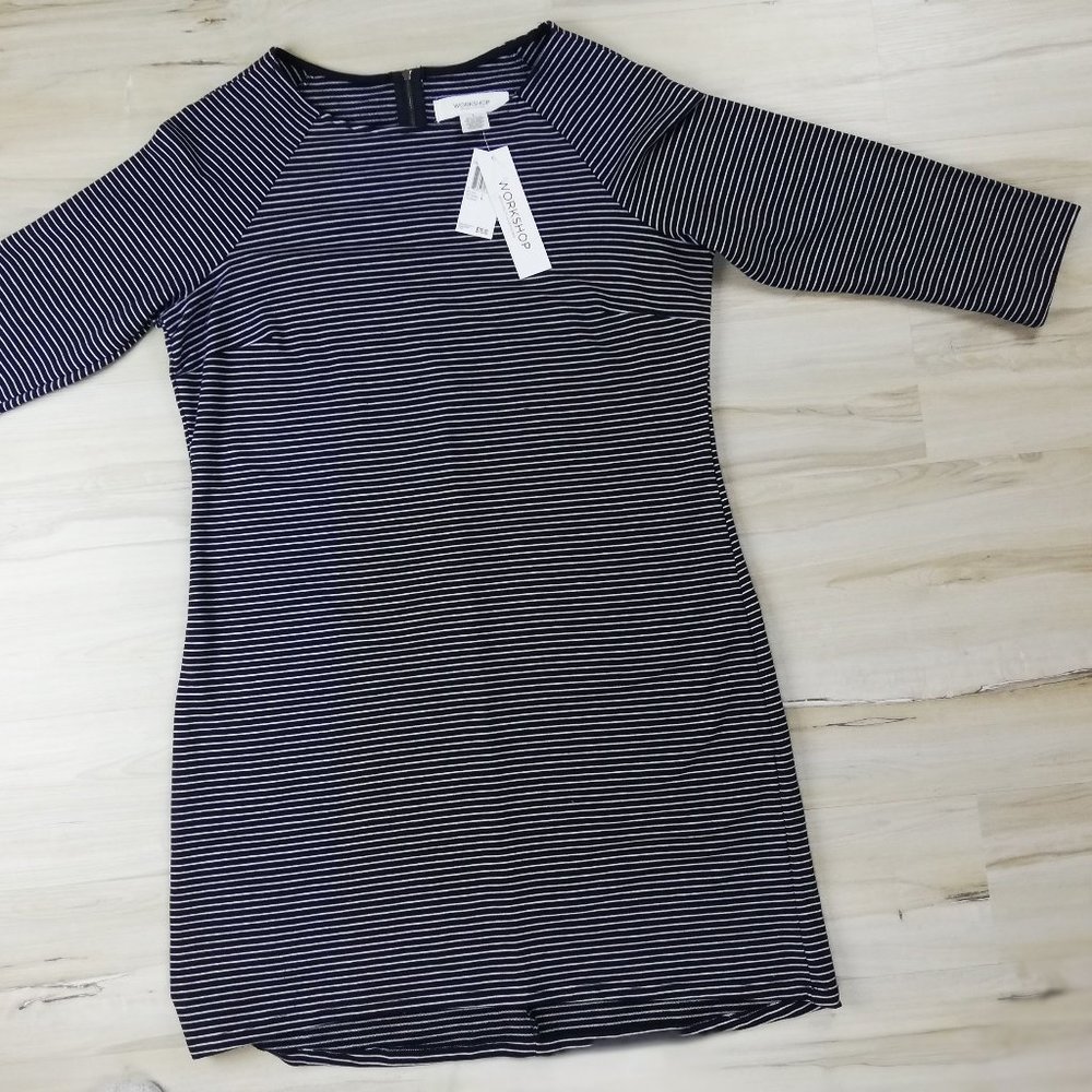 Workshop Navy and White Stripe Dress